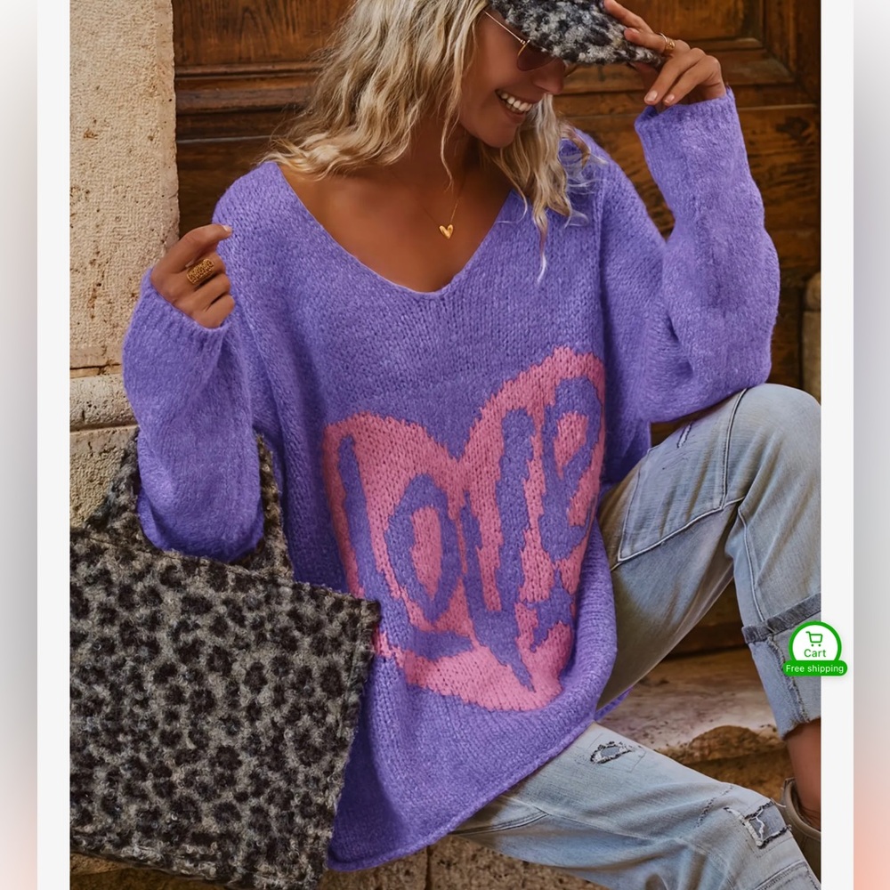 Cozy Purple Love Sweater